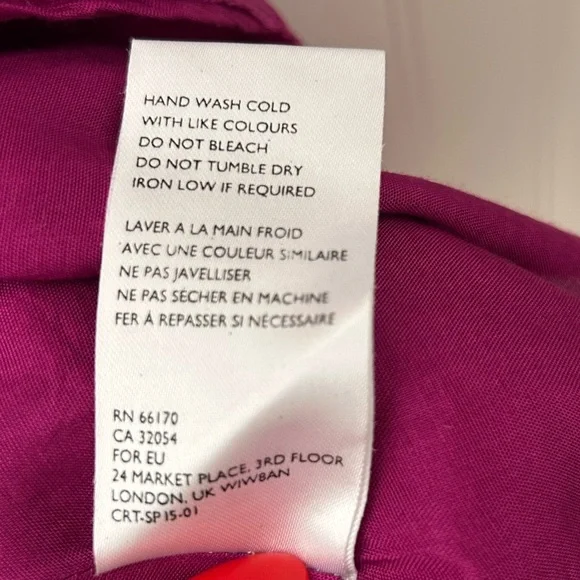 🌺 Cleobella Anthropologie Size XS Magenta Pink Floral Wrap Mini Dress - Picture 6 of 12